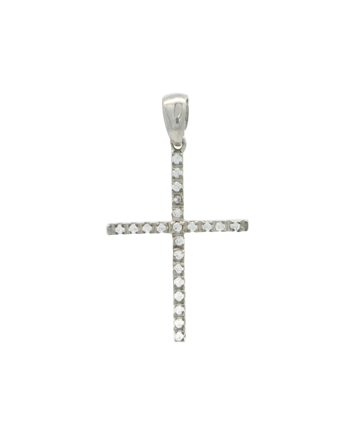 Pandantiv Cruciulita Aur alb 14K cu pietre AG239AA