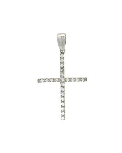 Pandantiv Cruciulita Aur alb 14K cu pietre AG239AA