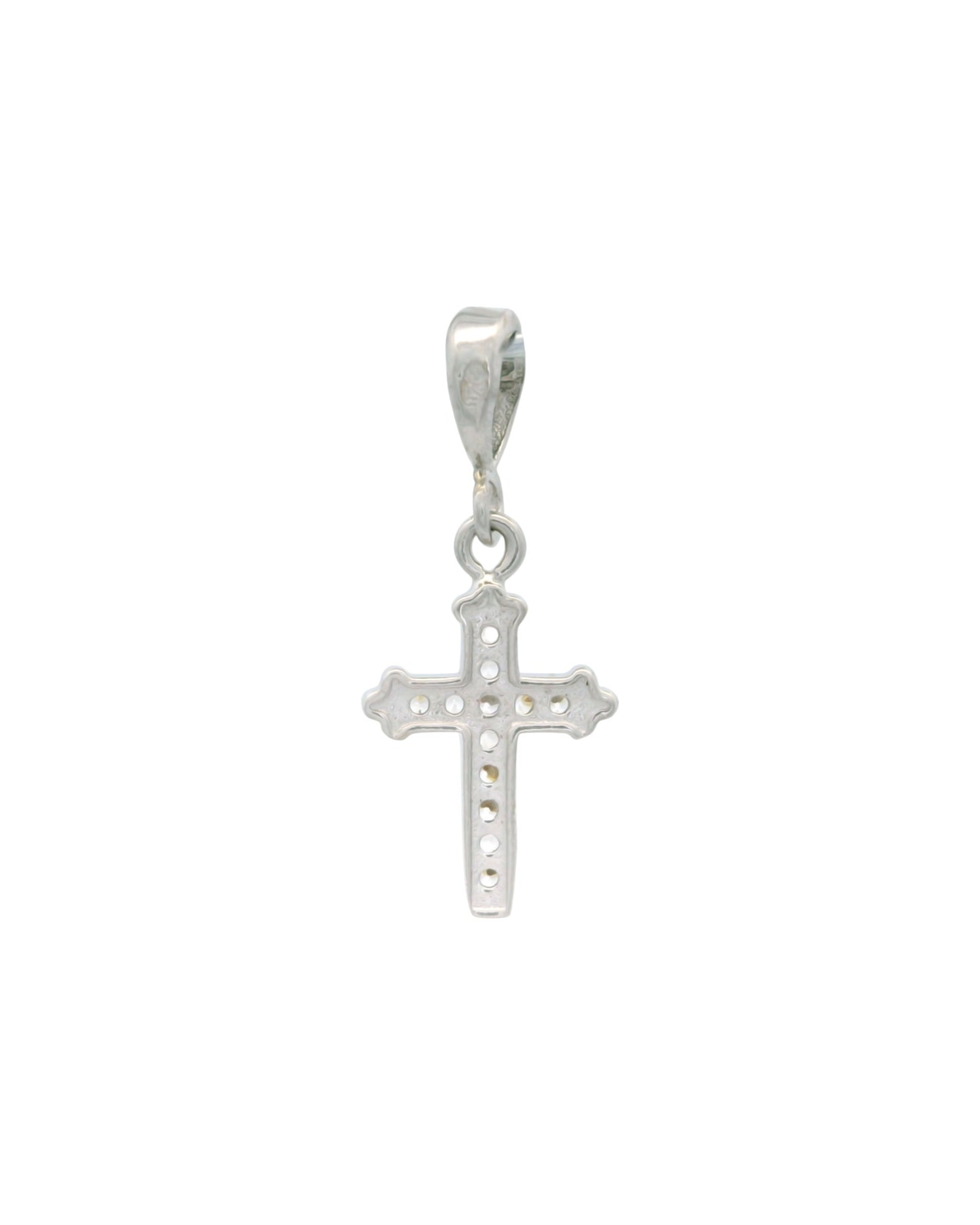 Pandantiv Cruciulita Aur Alb 14K si Iisus AG059