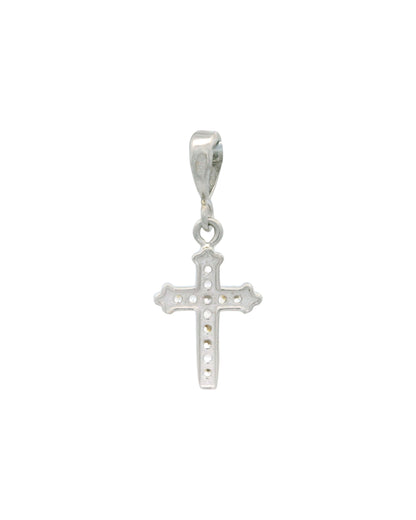 Pandantiv Cruciulita Aur Alb 14K si Iisus AG059