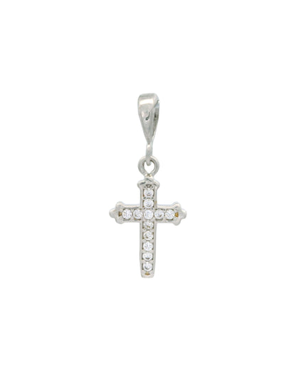 Pandantiv Cruciulita Aur Alb 14K si Iisus AG059