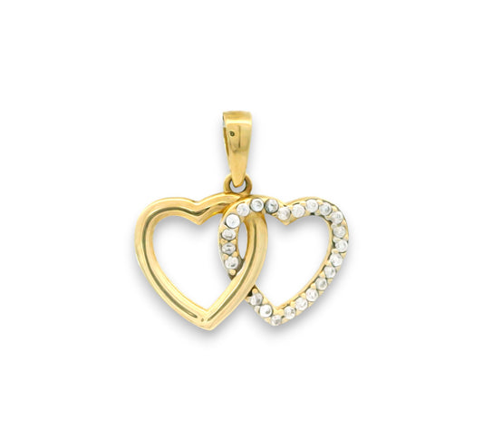 Pandantiv din aur „Două Inimi Împletite”