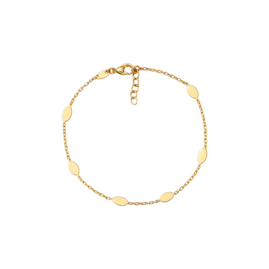 Bratara din aur cu banut oval