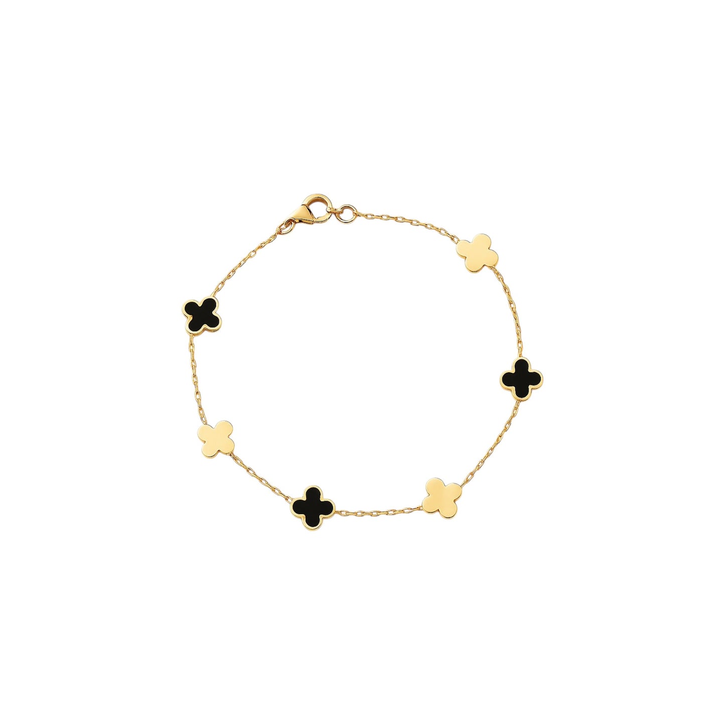 Bratara din aur cu elemente tip fluturasi aurii și negre