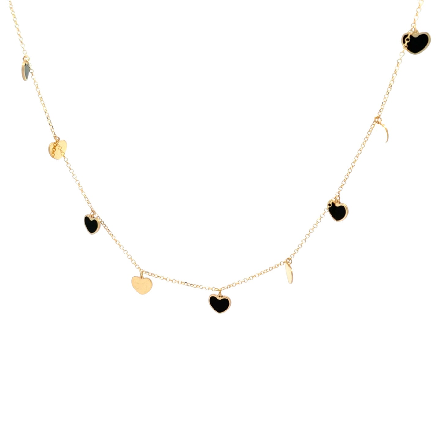 Lantisor delicat cu inimioare negre