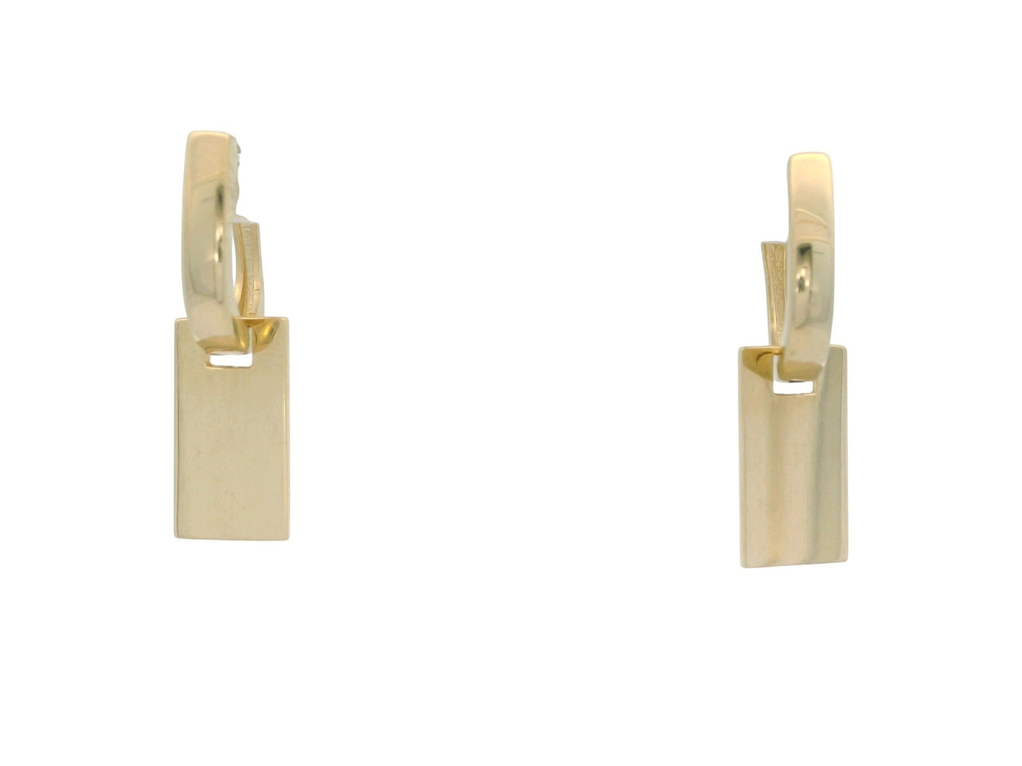 Cercei Antonia Gold din aur galben cu design geometric dreptunghiular minimalist și finisaj lucios elegant