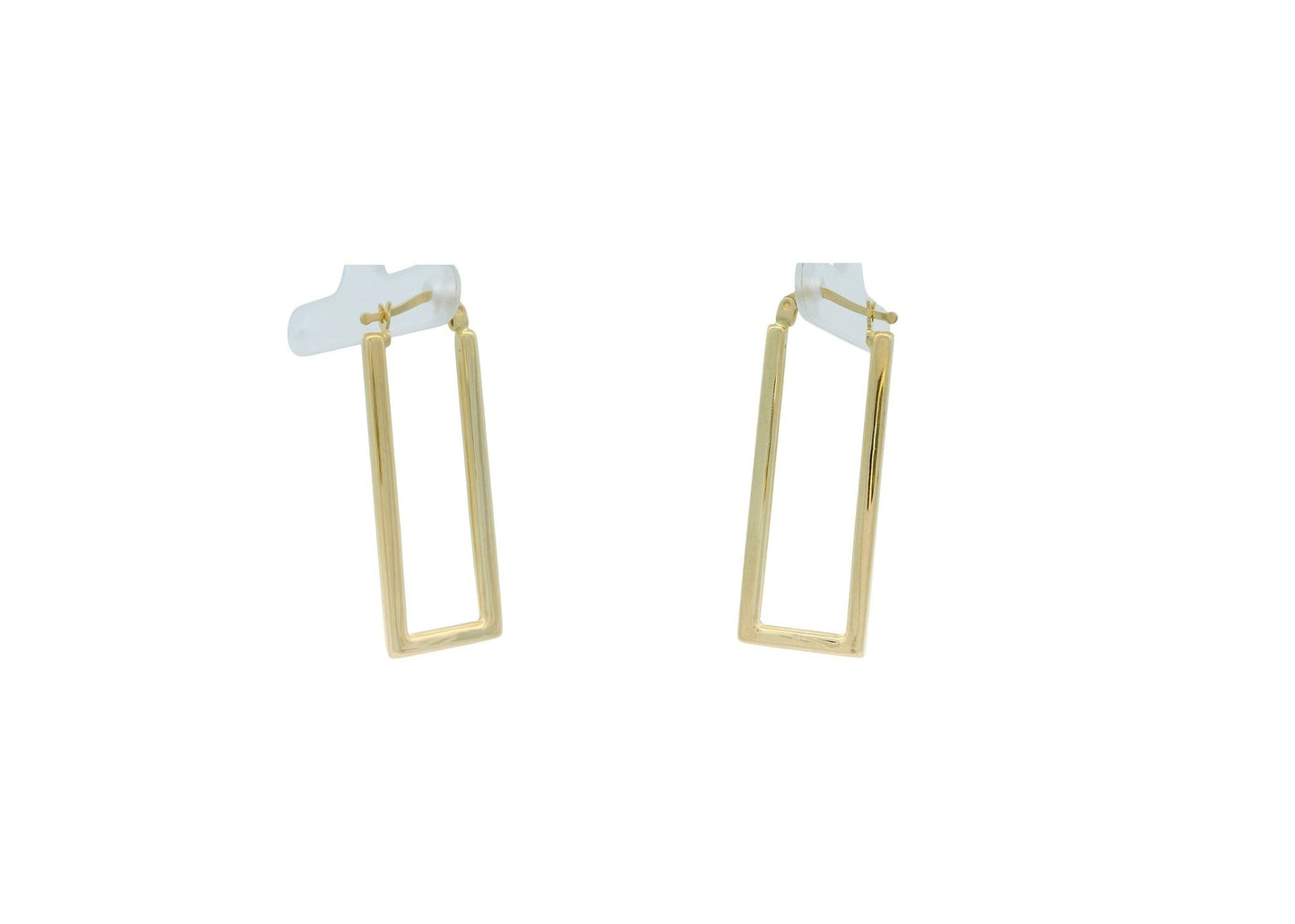 Cercei Antonia Gold dreptunghiulari din aur galben 14K cu design geometric minimalist și finisaj lucios
