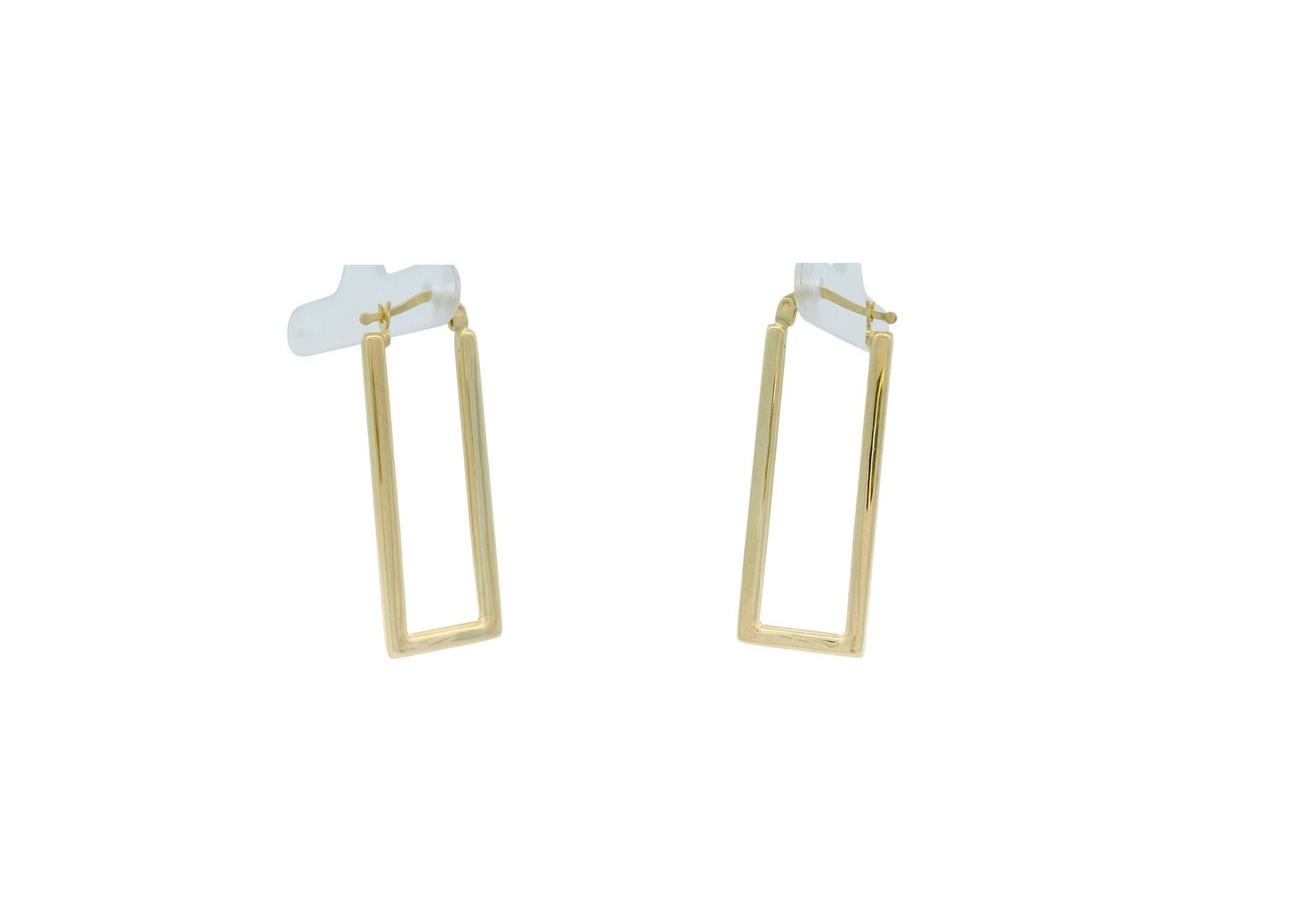 Cercei Antonia Gold dreptunghiulari din aur galben 14K cu design geometric minimalist și finisaj lucios