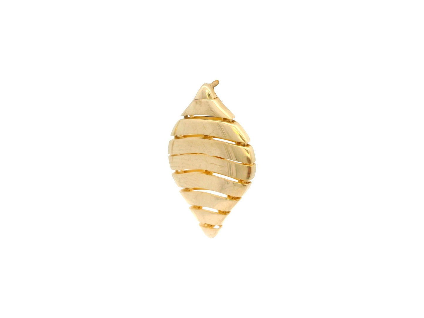 Cercei Antonia Gold din aur galben cu design sculptural în formă de frunză stilizată și finisaj lucios