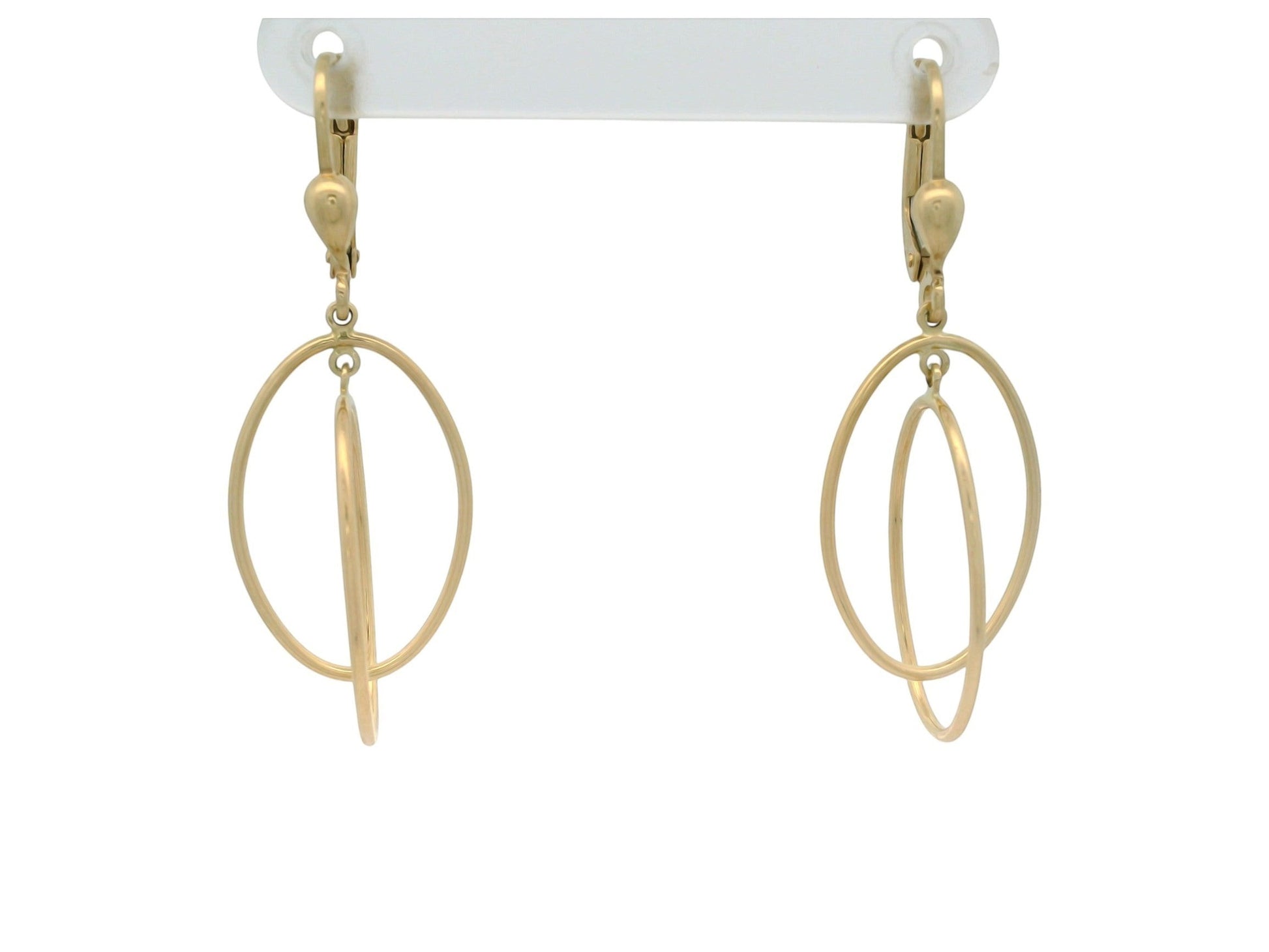 Cercei Antonia Gold din aur galben de 14k cu design minimalist format din două cercuri mobile și sistem tip tortiță
