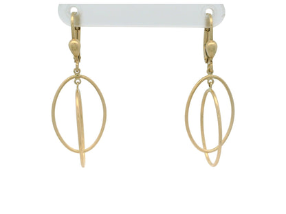 Cercei Antonia Gold din aur galben de 14k cu design minimalist format din două cercuri mobile și sistem tip tortiță