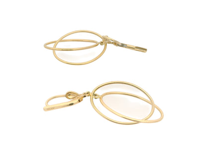 Cercei Antonia Gold din aur galben de 14k cu design minimalist format din două cercuri mobile și sistem tip tortiță
