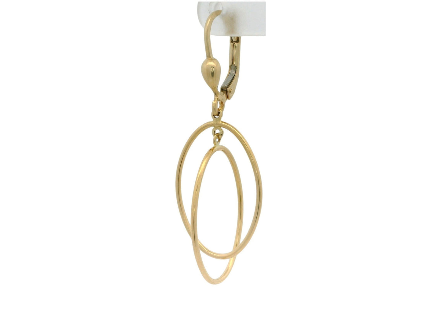 Cercei Antonia Gold din aur galben de 14k cu design minimalist format din două cercuri mobile și sistem tip tortiță
