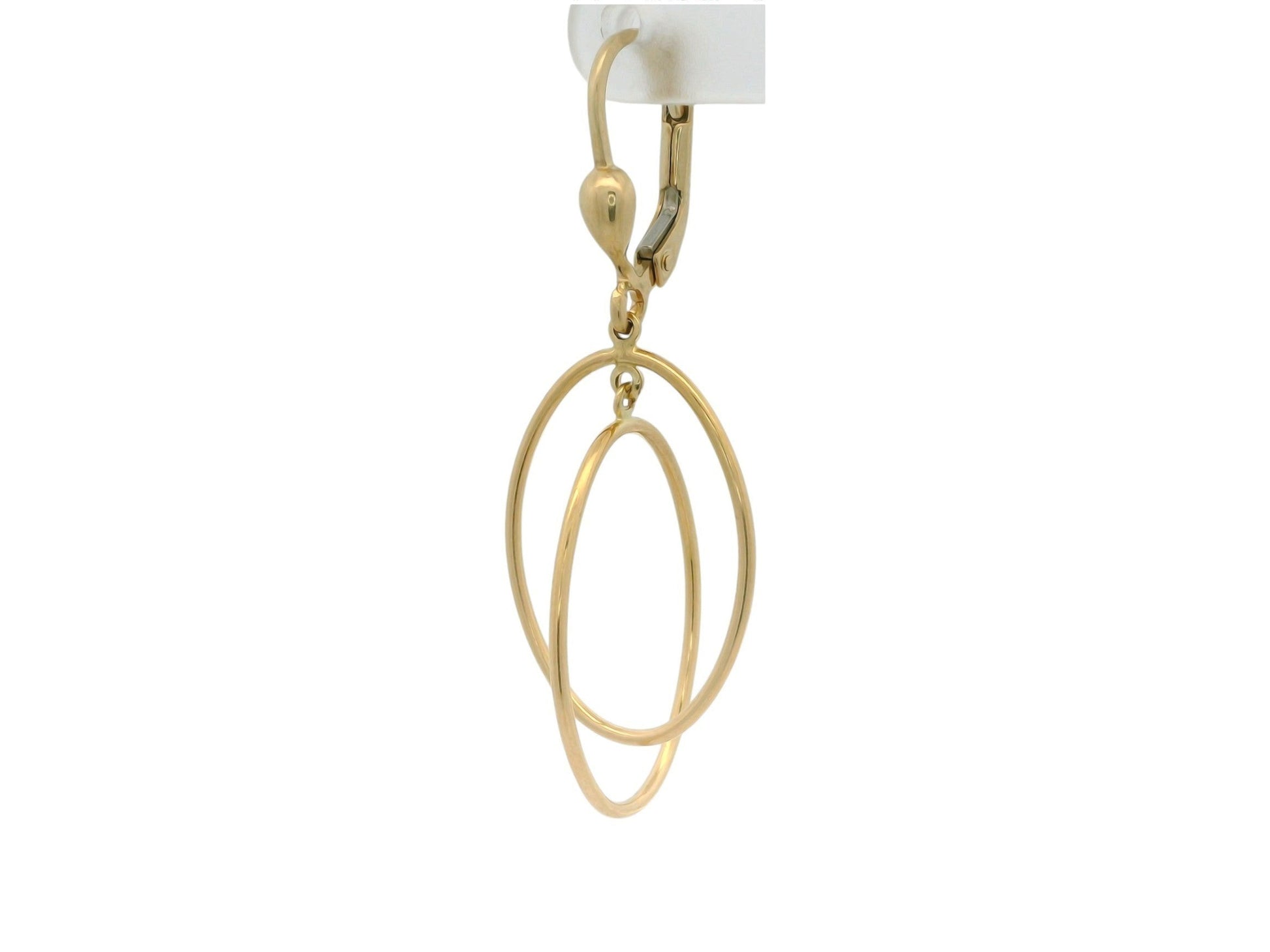 Cercei Antonia Gold din aur galben de 14k cu design minimalist format din două cercuri mobile și sistem tip tortiță