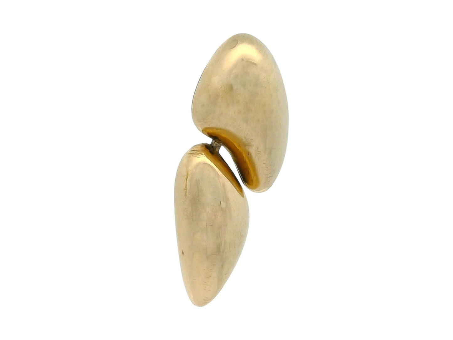 Cercei Antonia Gold din aur galben cu design minimalist și forme organice fluide, finisaj lucios și elegant.