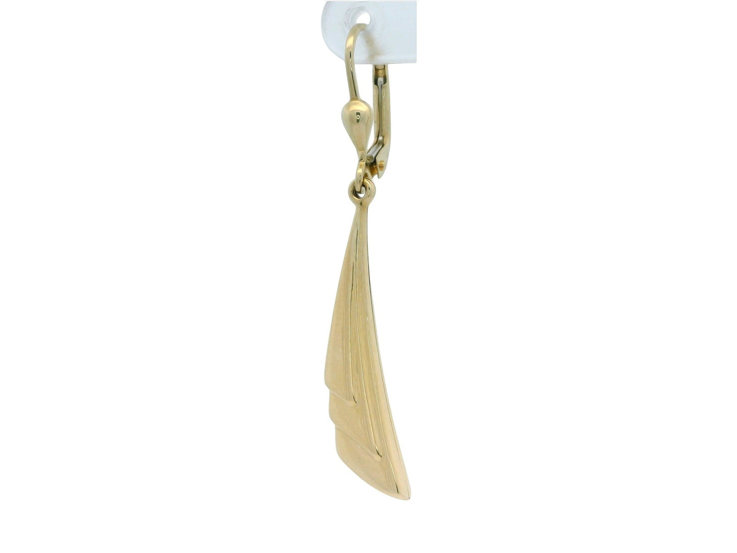 Cercei Antonia Gold eleganți din aur galben de 14k cu design geometric sculptural și sistem de prindere tip tortiță