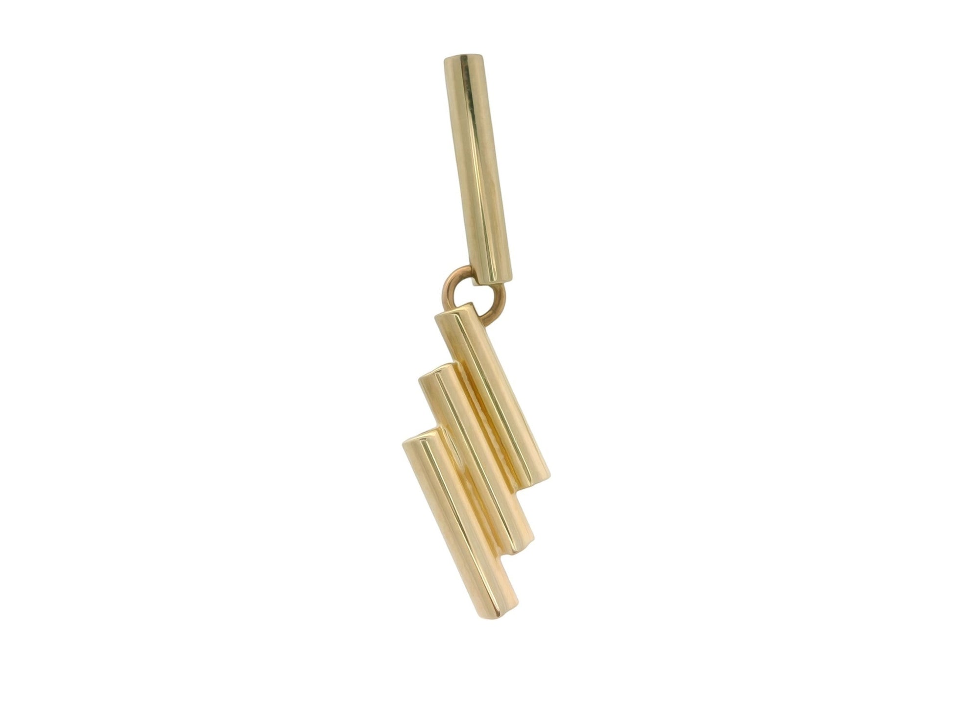 Cercei Antonia Gold din aur galben cu design geometric modern compus din elemente cilindrice dispuse în cascadă