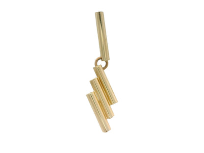 Cercei Antonia Gold din aur galben cu design geometric modern compus din elemente cilindrice dispuse în cascadă