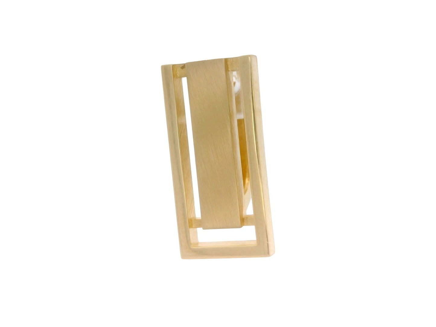 Cercei Antonia Gold dreptunghiulari din aur cu design geometric, finisaj mat și margini lucioase, stil minimalist.