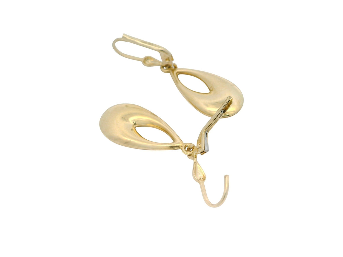 Cercei Antonia Gold din aur galben cu design minimalist în formă de lacrimă și finisaj lucios, sistem tortiță