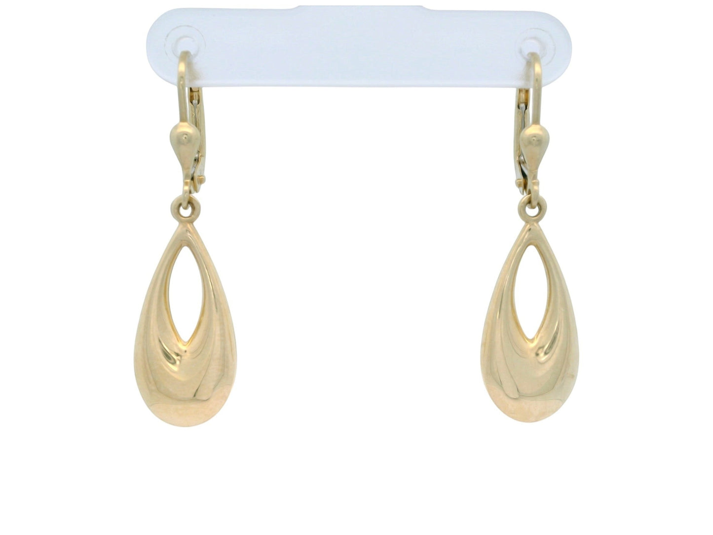Cercei Antonia Gold din aur galben cu design minimalist în formă de lacrimă și finisaj lucios, sistem tortiță.