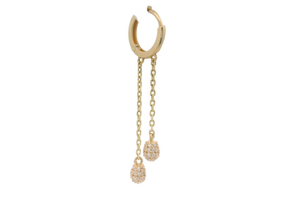 Cercei Antonia Gold tip verigă din aur cu lanțuri delicate și pandantive sferice strălucitoare cu pietre