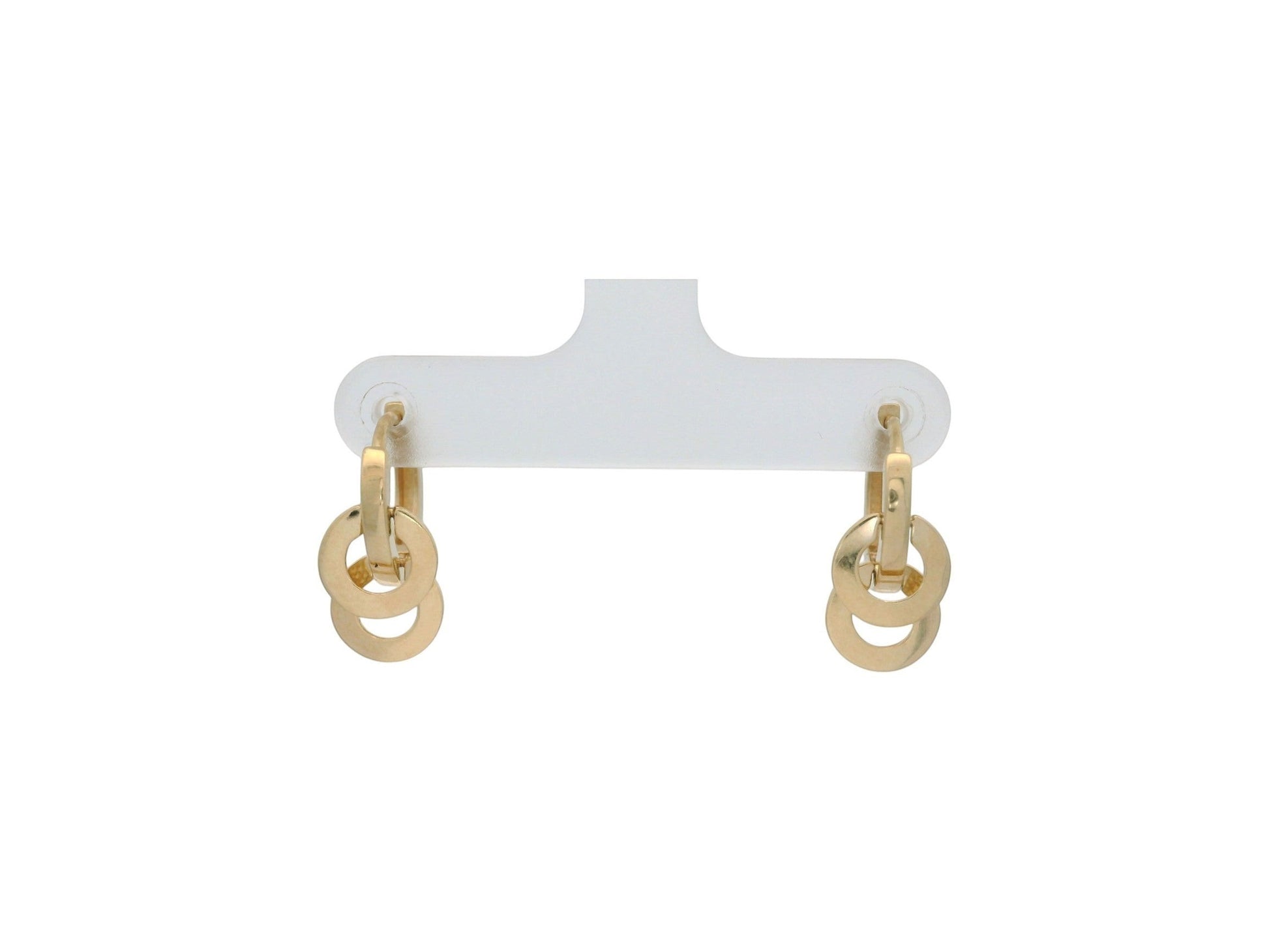 Cercei Antonia Gold tip verigă din aur cu elemente rotunde mobile și finisaj lucios, design minimalist elegant.