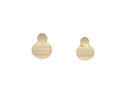 Cercei Antonia Gold rotunzi din aur cu design geometric minimalist și finisaj lucios, eleganți și rafinați.