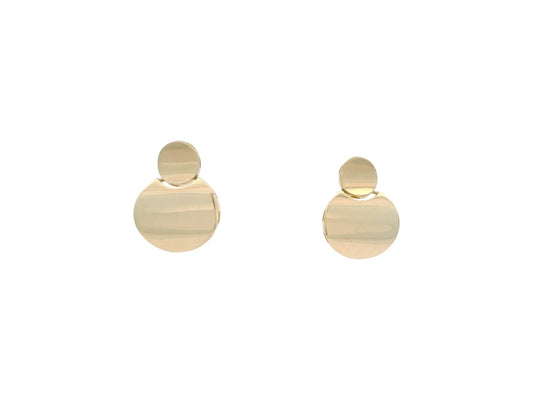 Cercei Antonia Gold rotunzi din aur cu design geometric minimalist și finisaj lucios, eleganți și rafinați.