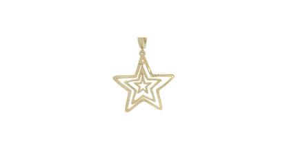 Cercei Antonia Gold din aur galben cu design modern de stele suprapuse și finisaj lucios