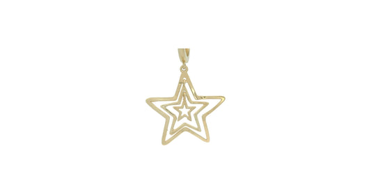 Cercei Antonia Gold din aur galben cu design modern de stele suprapuse și finisaj lucios