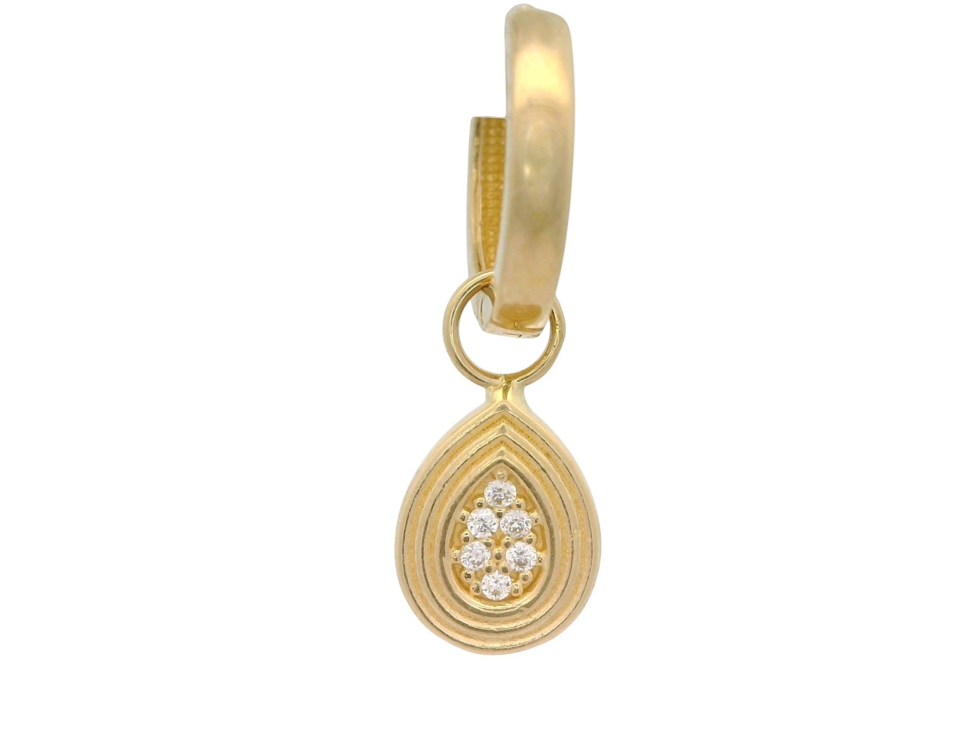 Cercei Antonia Gold tip creole din aur cu pandantiv detașabil în formă de lacrimă decorat cu pietre strălucitoare