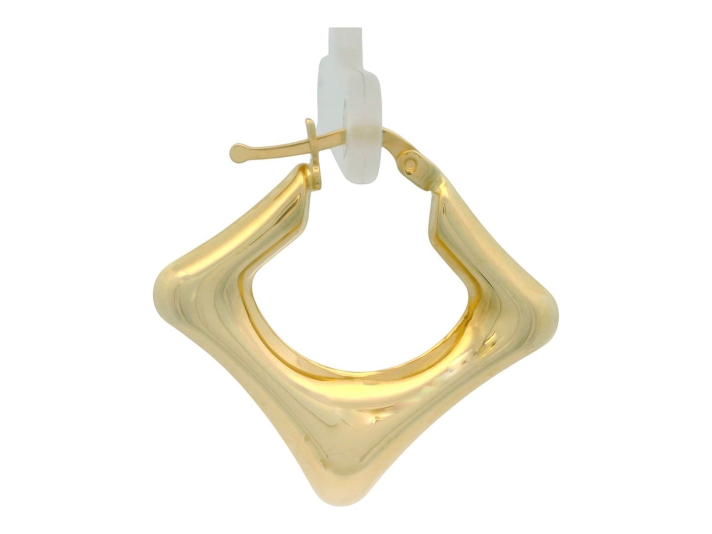 Cercei Antonia Gold tip creole pătrați din aur galben cu design geometric în formă de romb și finisaj lustruit
