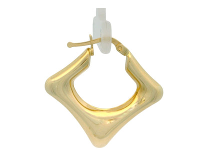 Cercei Antonia Gold tip creole pătrați din aur galben cu design geometric în formă de romb și finisaj lustruit