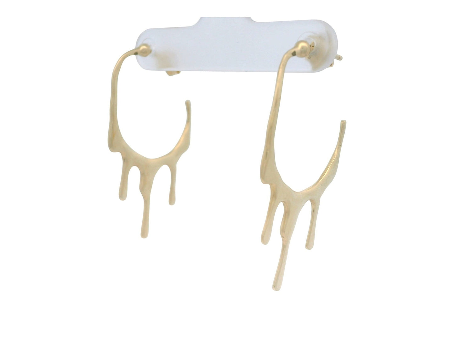 Cercei Antonia Gold tip creole cu design fluid din metal auriu ce imită efectul de metal topit