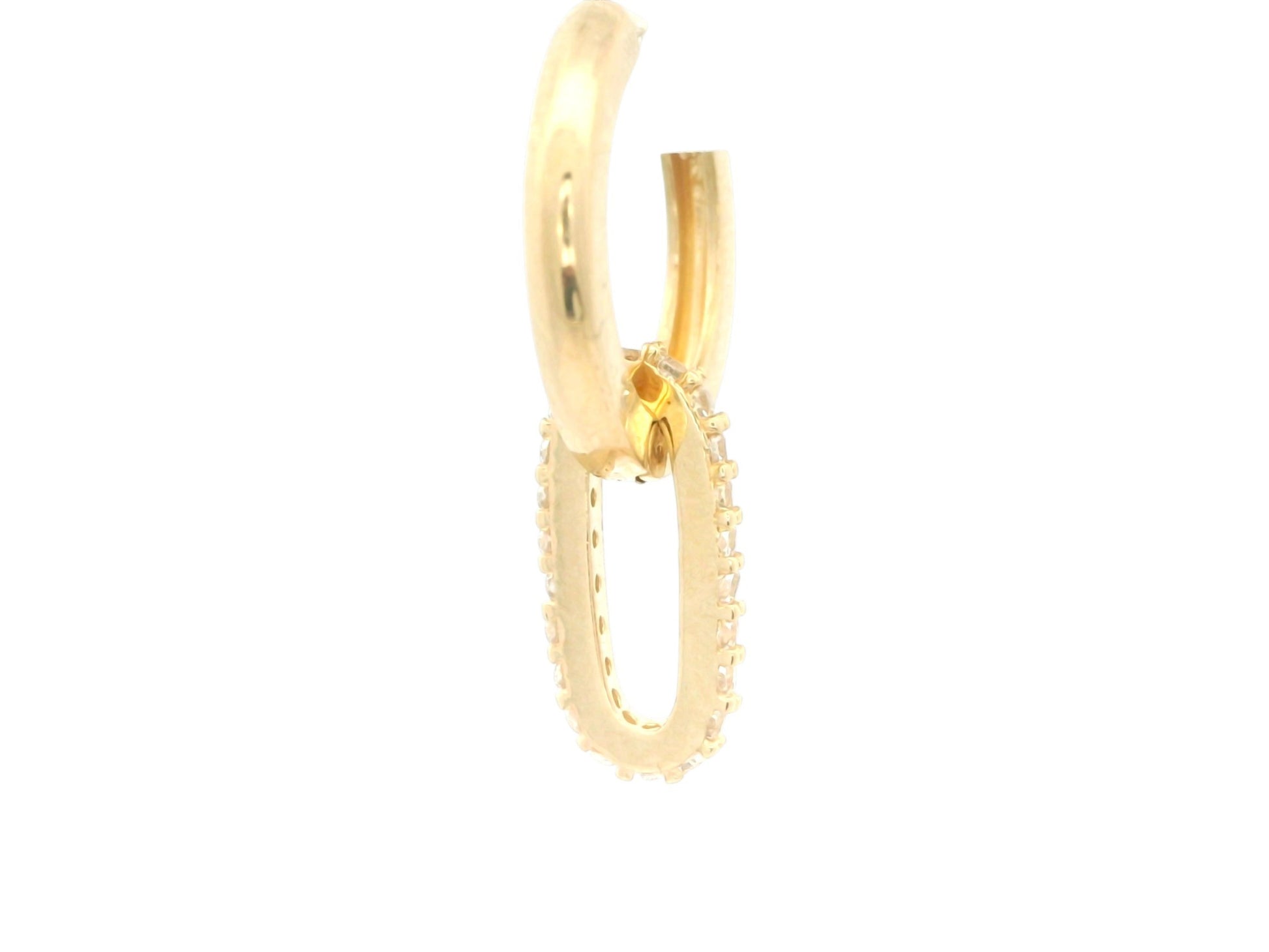 Cercei Antonia Gold tip hoop aurii cu pandantiv oval detașabil decorat cu pietre strălucitoare pentru un look elegant