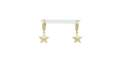 Cercei tip hoop Antonia Gold din aur cu pandantiv în formă de stea, eleganți și moderni pentru orice ocazie.