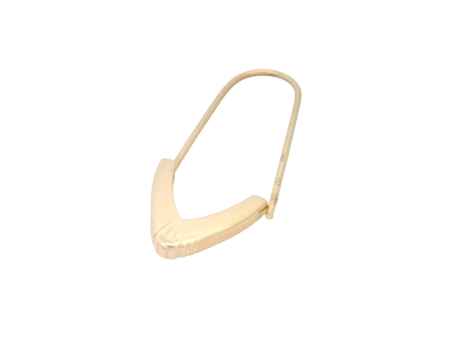 Cercel Antonia Gold tip ac din aur galben cu design minimalist în formă de V și finisaj lucios