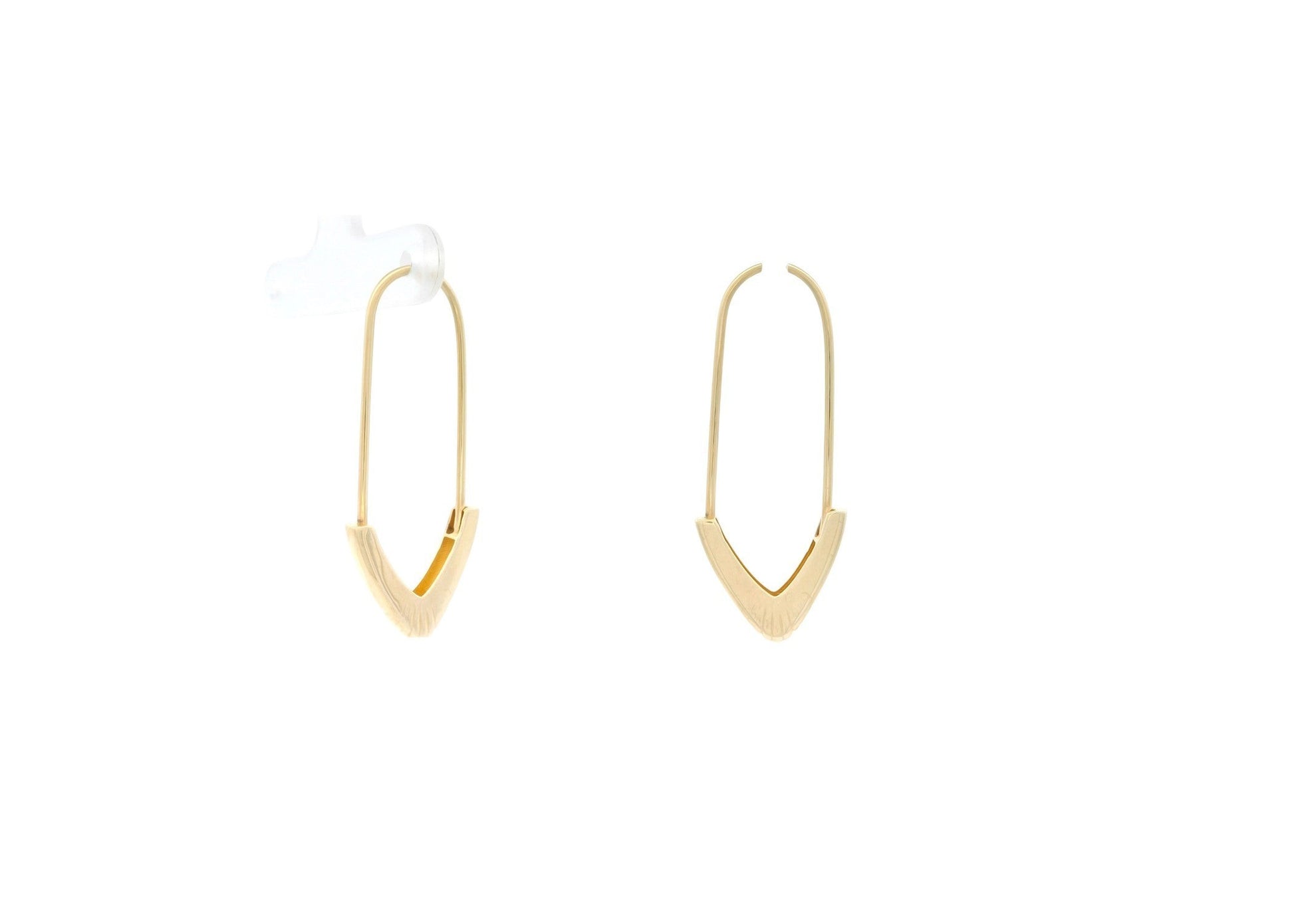 Cercel Antonia Gold Tip Ac din aur galben cu design minimalist în formă de agrafă și finisaj lucios