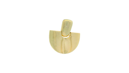 Antonia Gold geometric half moon stud earrings in polished gold-tone metal with a modern architectural design.