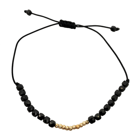 Bratara Aur 14K Snur Bile Onix Strud