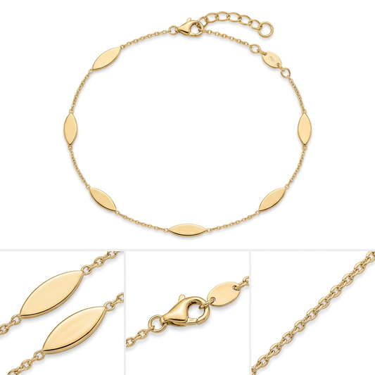 Bratara Aur 14K dama Mins Ovali
