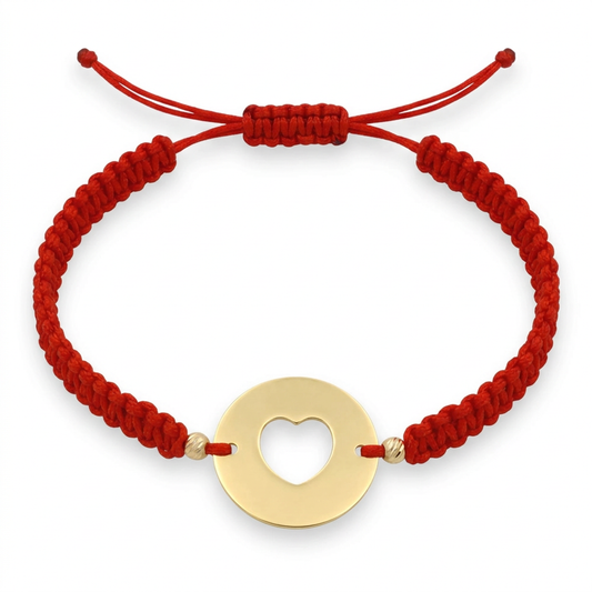 Bratara Aur 14K Snur Round Heart