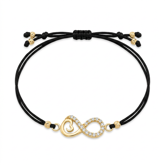 Bratara Aur 14K Snur Infinit Heart