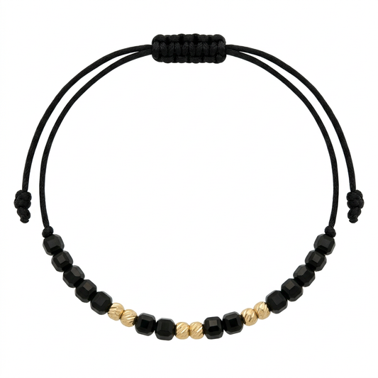 Bratara Aur 14K Snur Bile Onix Two