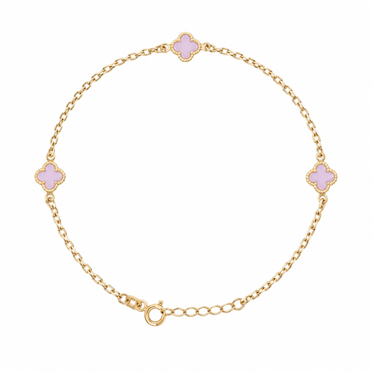 Bratara Aur 14K dama Trifoi Roz