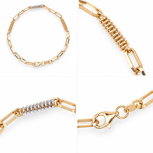 Brățară Aur 14K cu zale geometrice