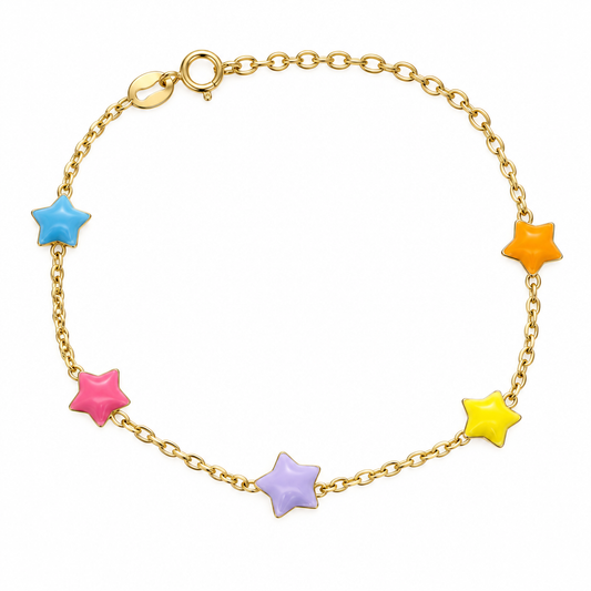 Bratara Aur 14 K copii Stelute Colorate