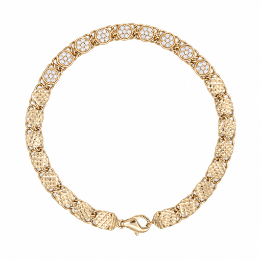 Brățară aur 14K damă cu zirconii Glamour