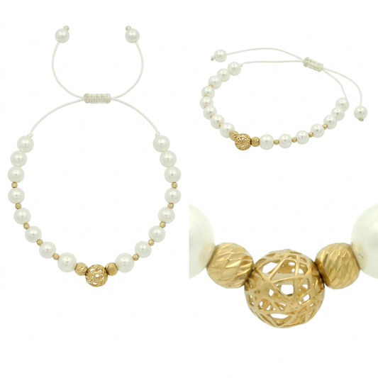 Bratara Aur 14K Snur Perle Mallorca